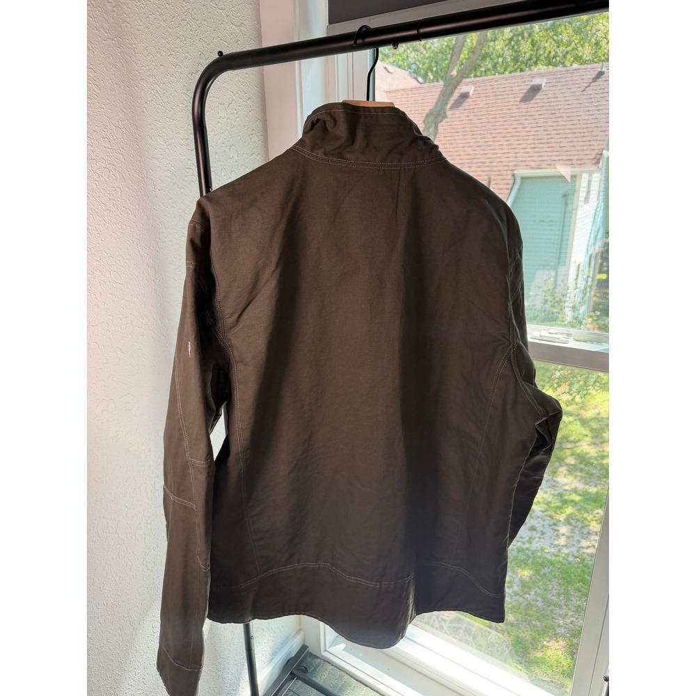 KUHL Burr Jacket Mens XL Gun Metal Brown Full Zip Fleece Lined Canvas Coat 1052 - Picture 4 of 8